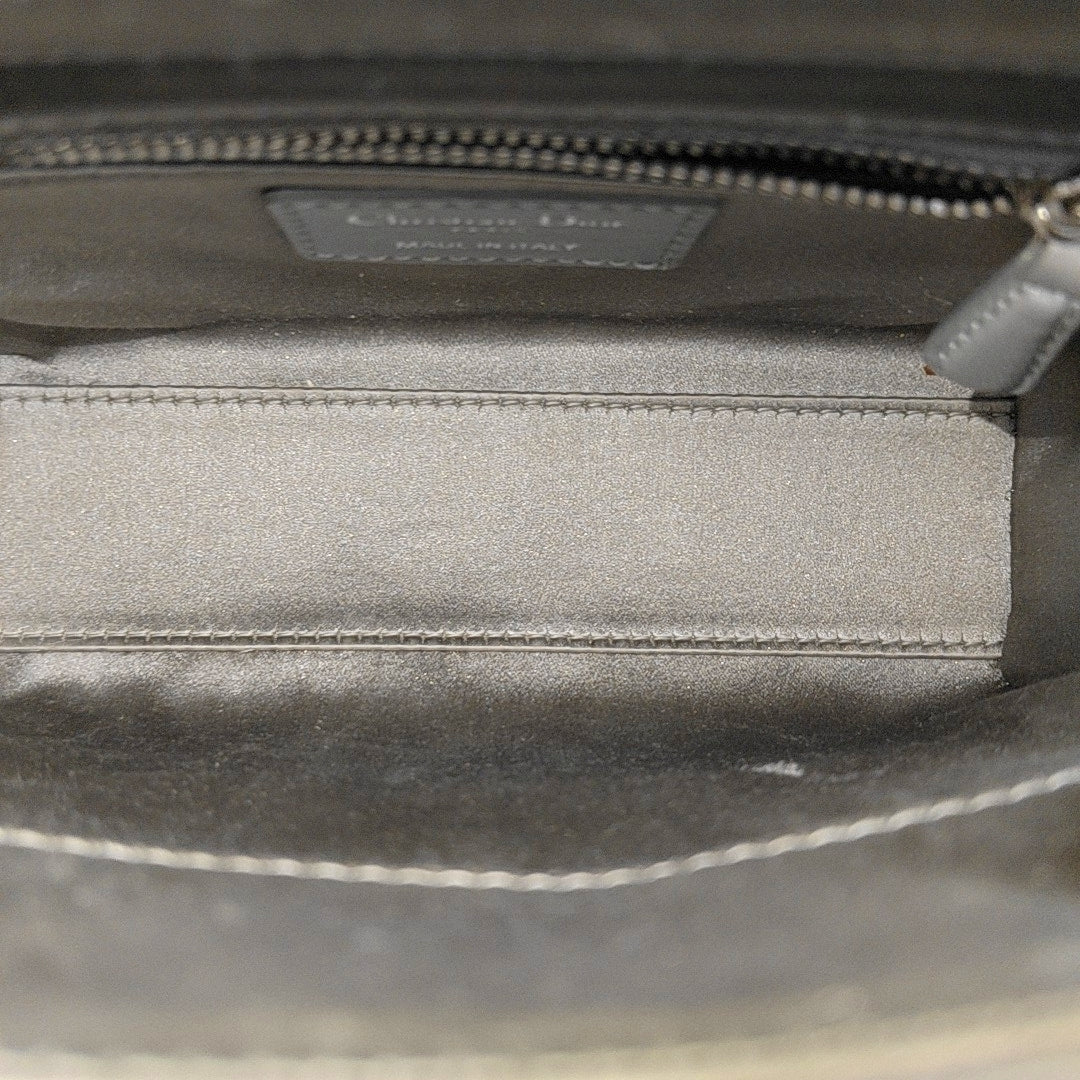 Authenticated pre-owned  Lady Dior Mini Silk Satin Gray - Shoulder Bag at Looply
