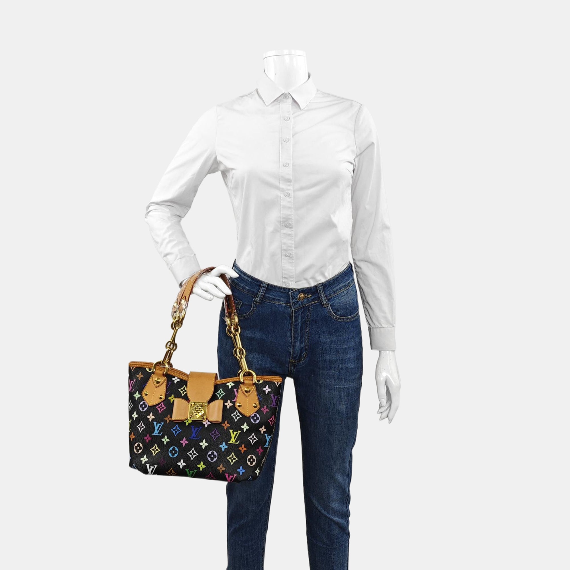 Authenticated pre-owned  LV × TM Annie Medium Monogram Coated Canvas Black - Shoulder Bag at Looply