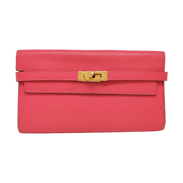 Authenticated pre-owned  Kelly Chèvre Mysore Pink Wallet - Wallet at Looply