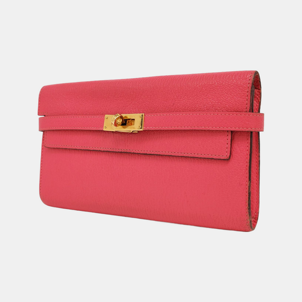 Authenticated pre-owned  Kelly Chèvre Mysore Pink Wallet - Wallet at Looply