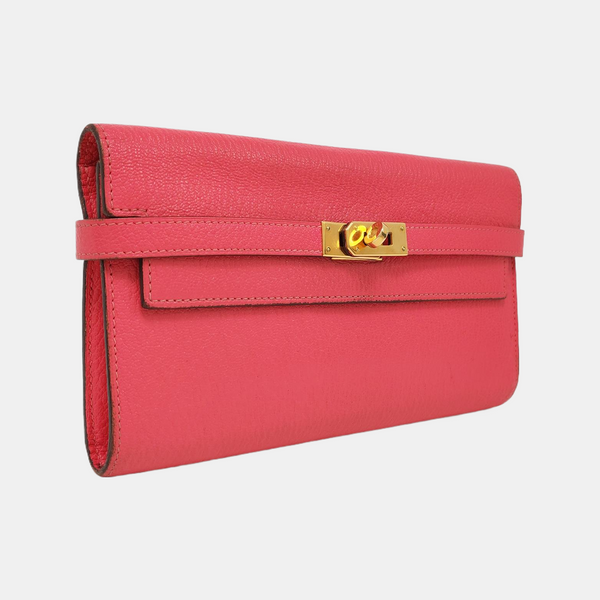 Authenticated pre-owned  Kelly Chèvre Mysore Pink Wallet - Wallet at Looply