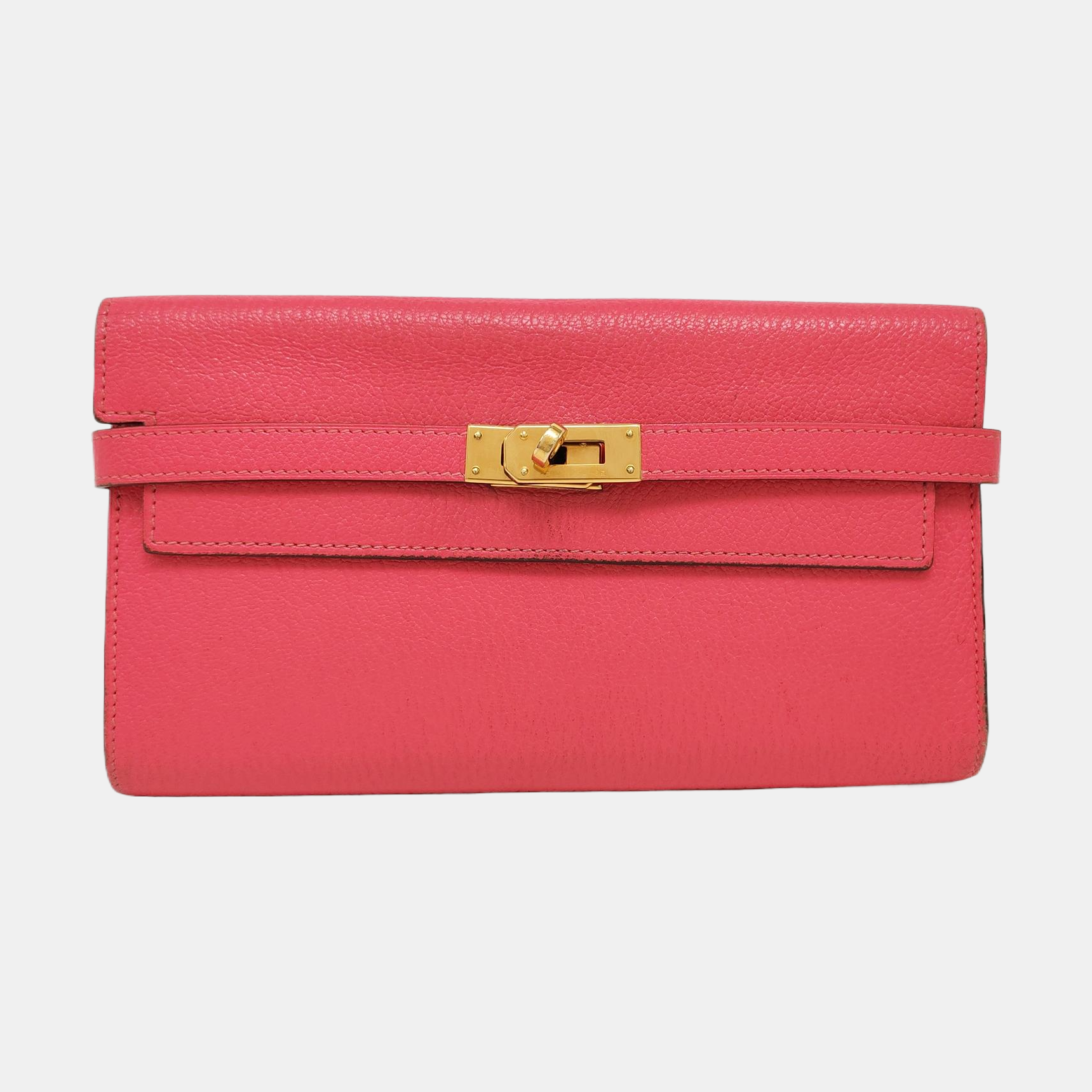 Authenticated pre-owned  Kelly Chèvre Mysore Pink Wallet - Wallet at Looply
