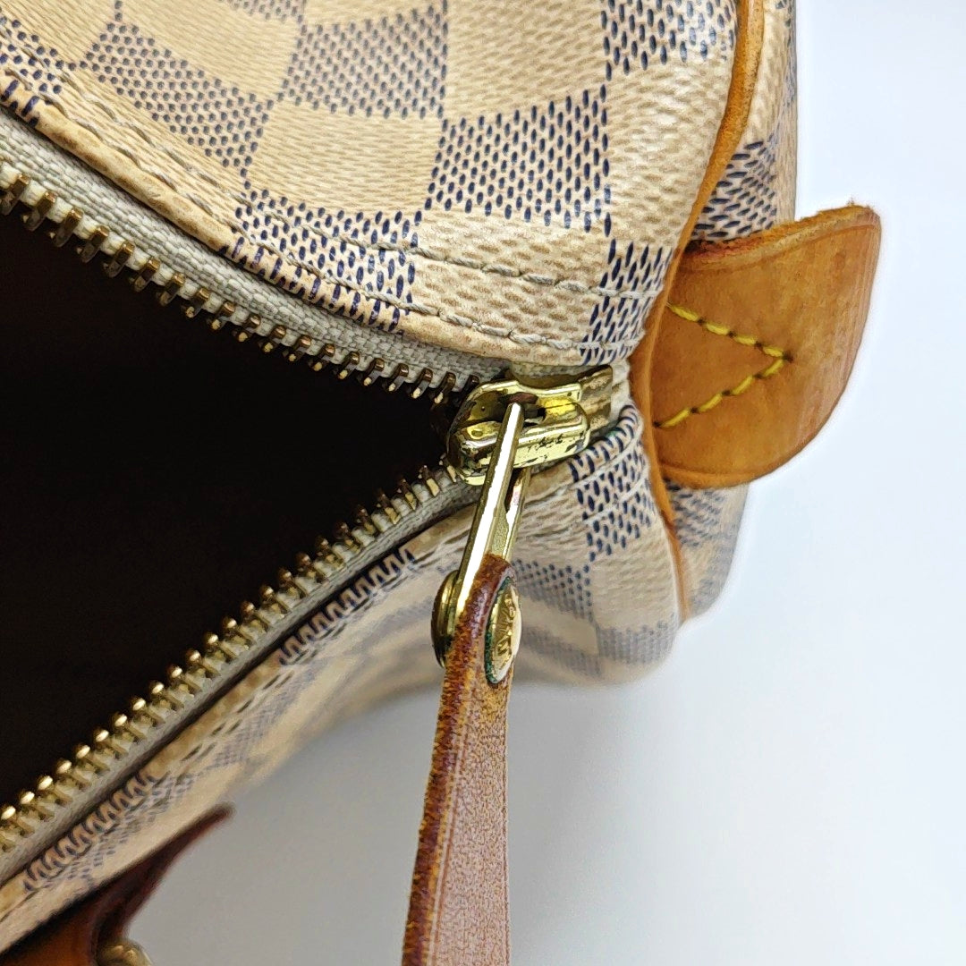 Authenticated pre-owned  Speedy 30 Damier Azur Coated Canvas White - Top Handle Bag at Looply