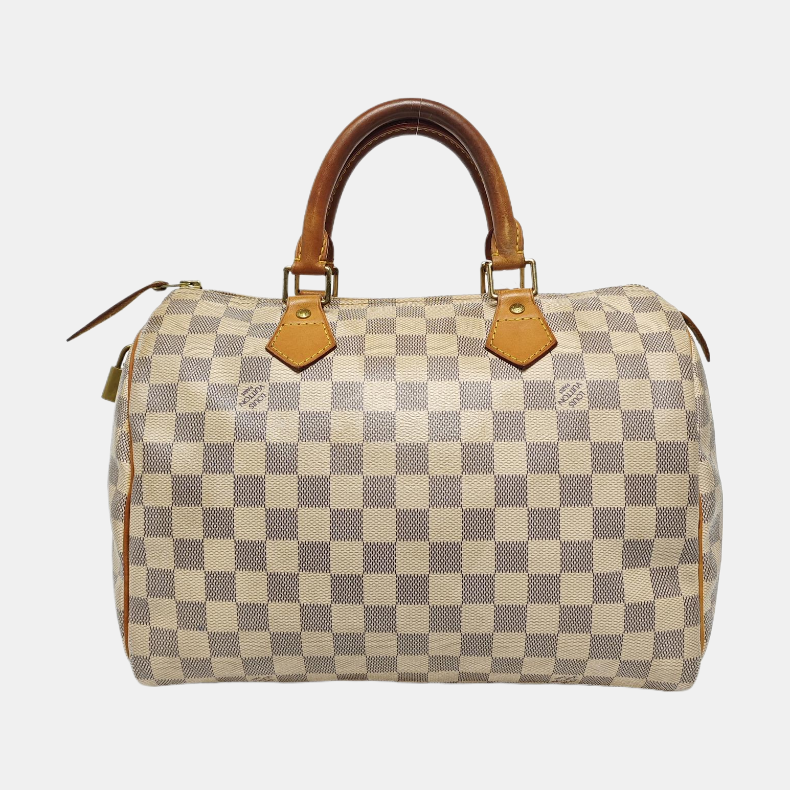 Authenticated pre-owned  Speedy 30 Damier Azur Coated Canvas White - Top Handle Bag at Looply