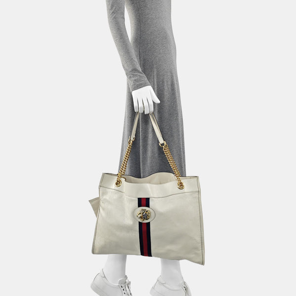 Authenticated pre-owned  Rajah Calfskin White - Shoulder Bag at Looply