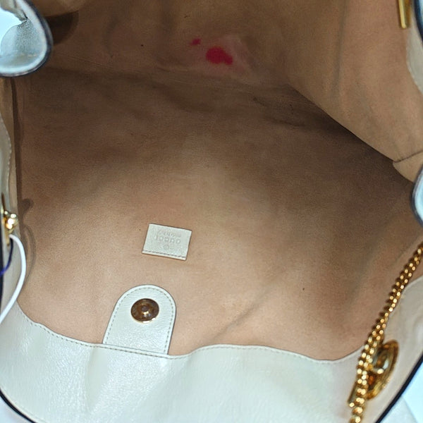 Authenticated pre-owned  Rajah Calfskin White - Shoulder Bag at Looply