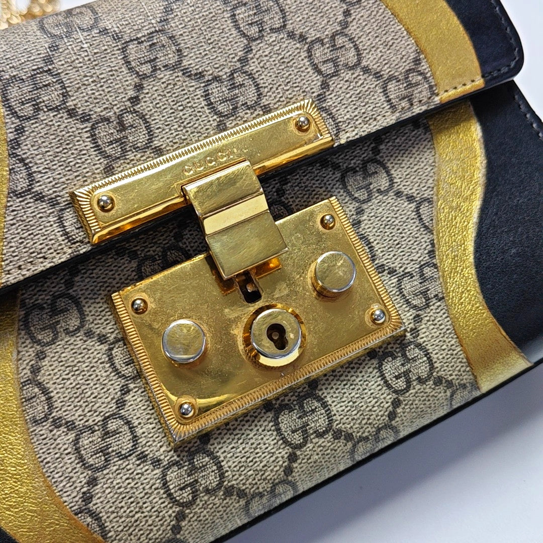 Authenticated pre-owned  Padlock Small Monogram Coated Canvas Beige - Shoulder Bag at Looply