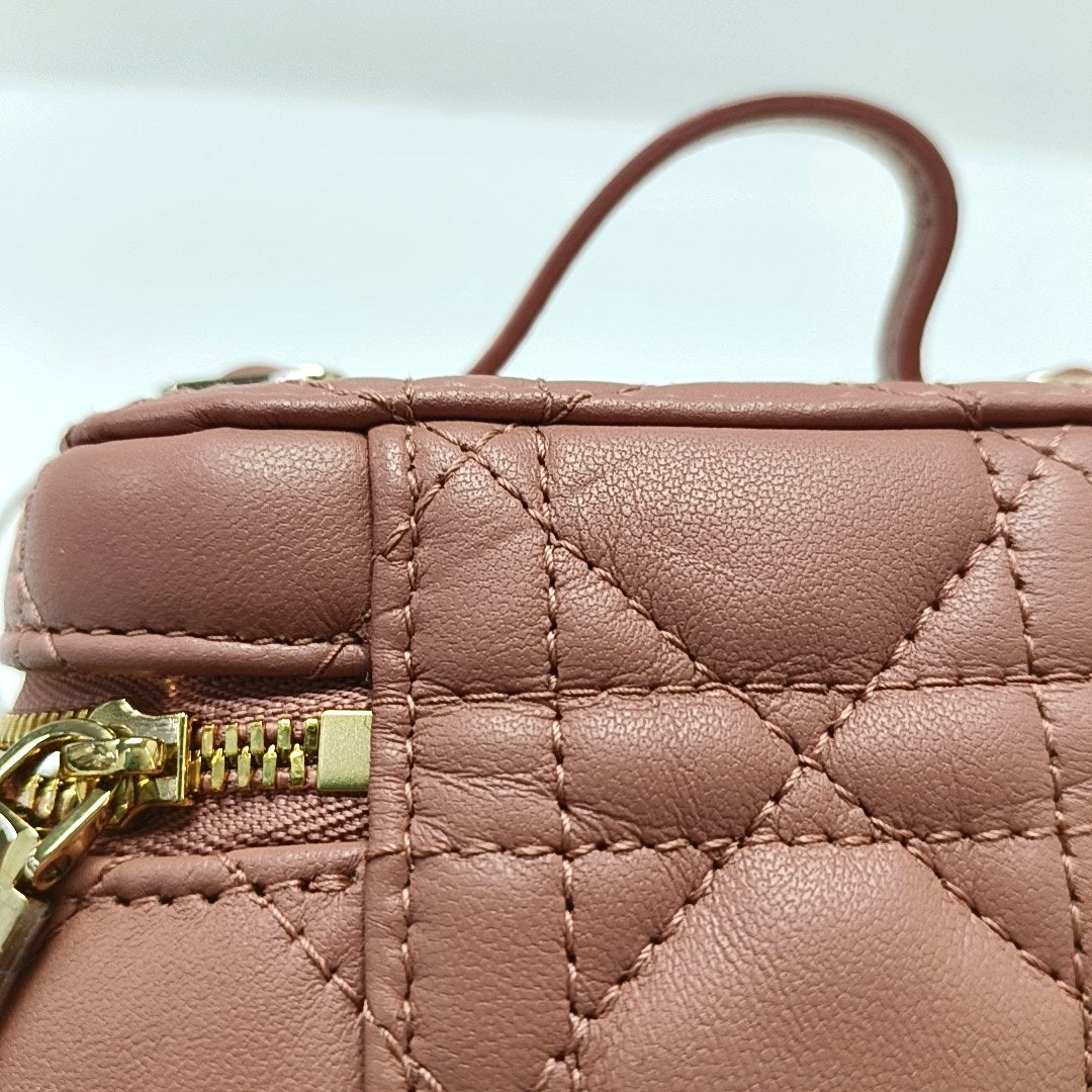 Authenticated pre-owned  Lady Dior Super Mini Lambskin Beige - Shoulder Bag at Looply