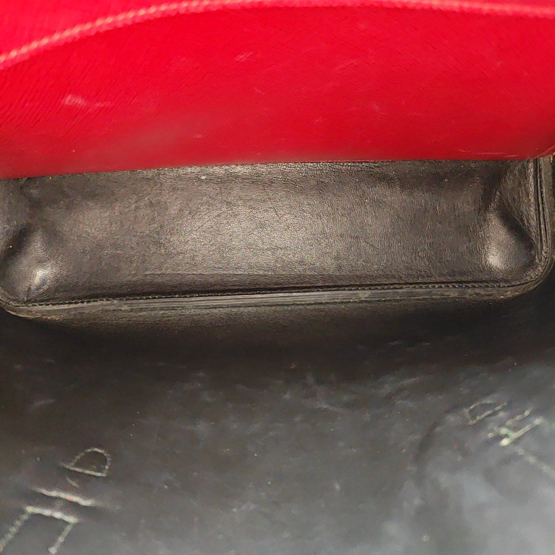 Double Large Saffiano Calfskin Red
