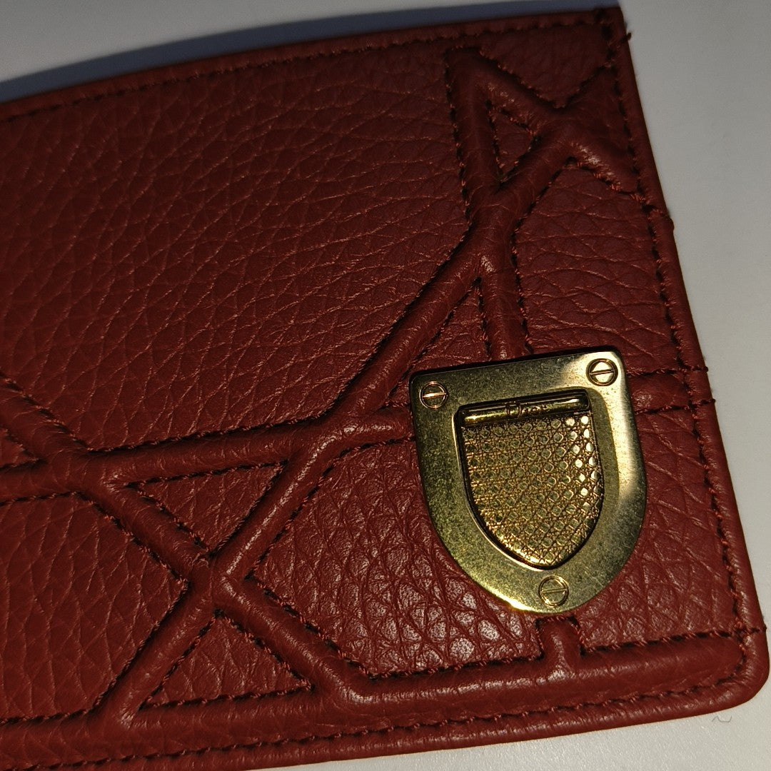 Authenticated pre-owned  Diorama Leather Red Card Holder - Card Holder at Looply