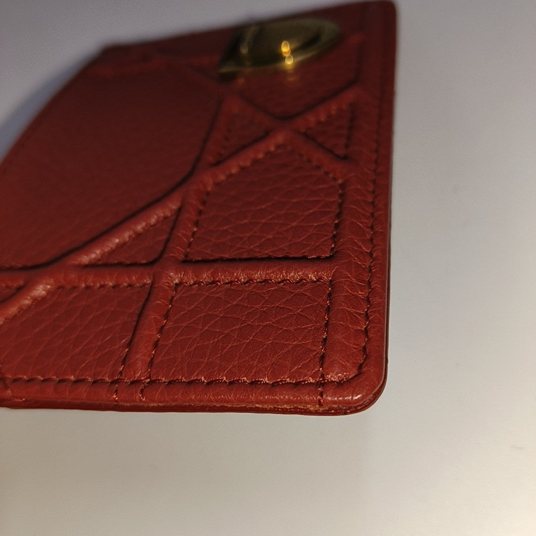 Authenticated pre-owned  Diorama Leather Red Card Holder - Card Holder at Looply