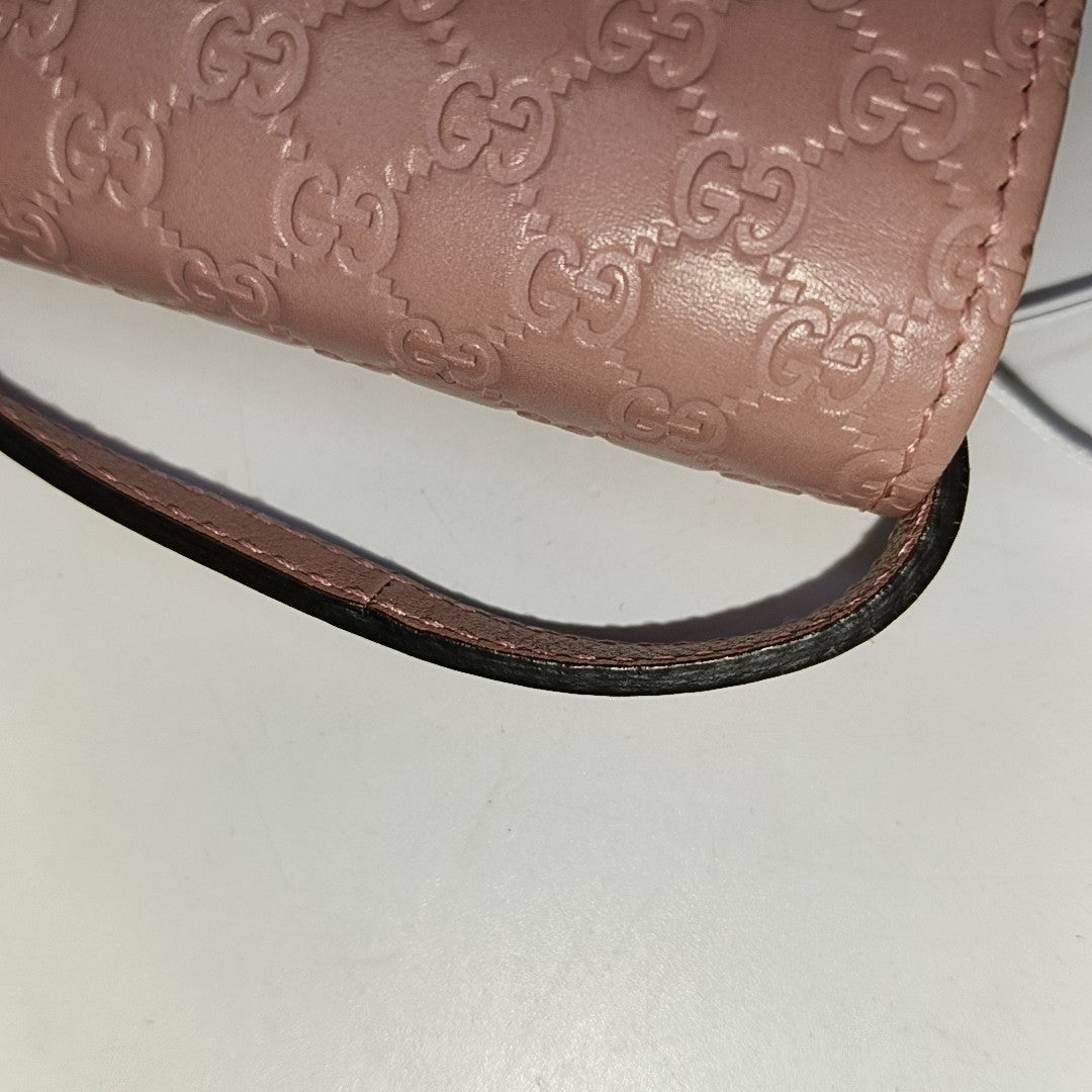 Authenticated pre-owned  Microguccissima Monogram Calfskin Pink - Shoulder Bag at Looply