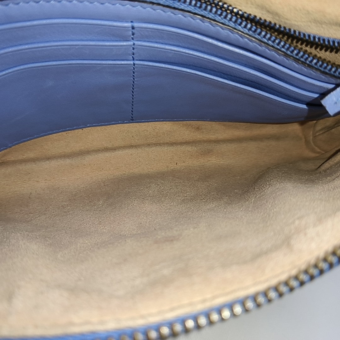 Authenticated pre-owned  GG Marmont Mini Calfskin Blue - Shoulder Bag at Looply