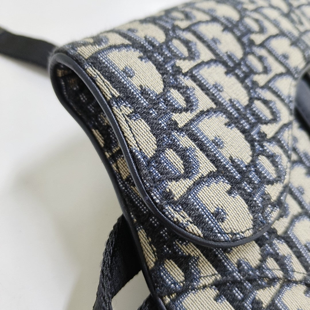 Authenticated pre-owned  Saddle Oblique Canvas Blue - Belt Bag at Looply