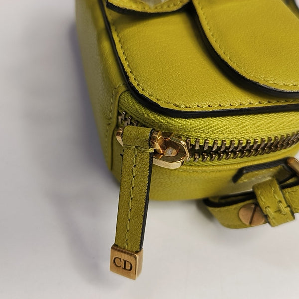 Authenticated pre-owned  Saddle Mini Lambskin Yellow - Shoulder Bag at Looply