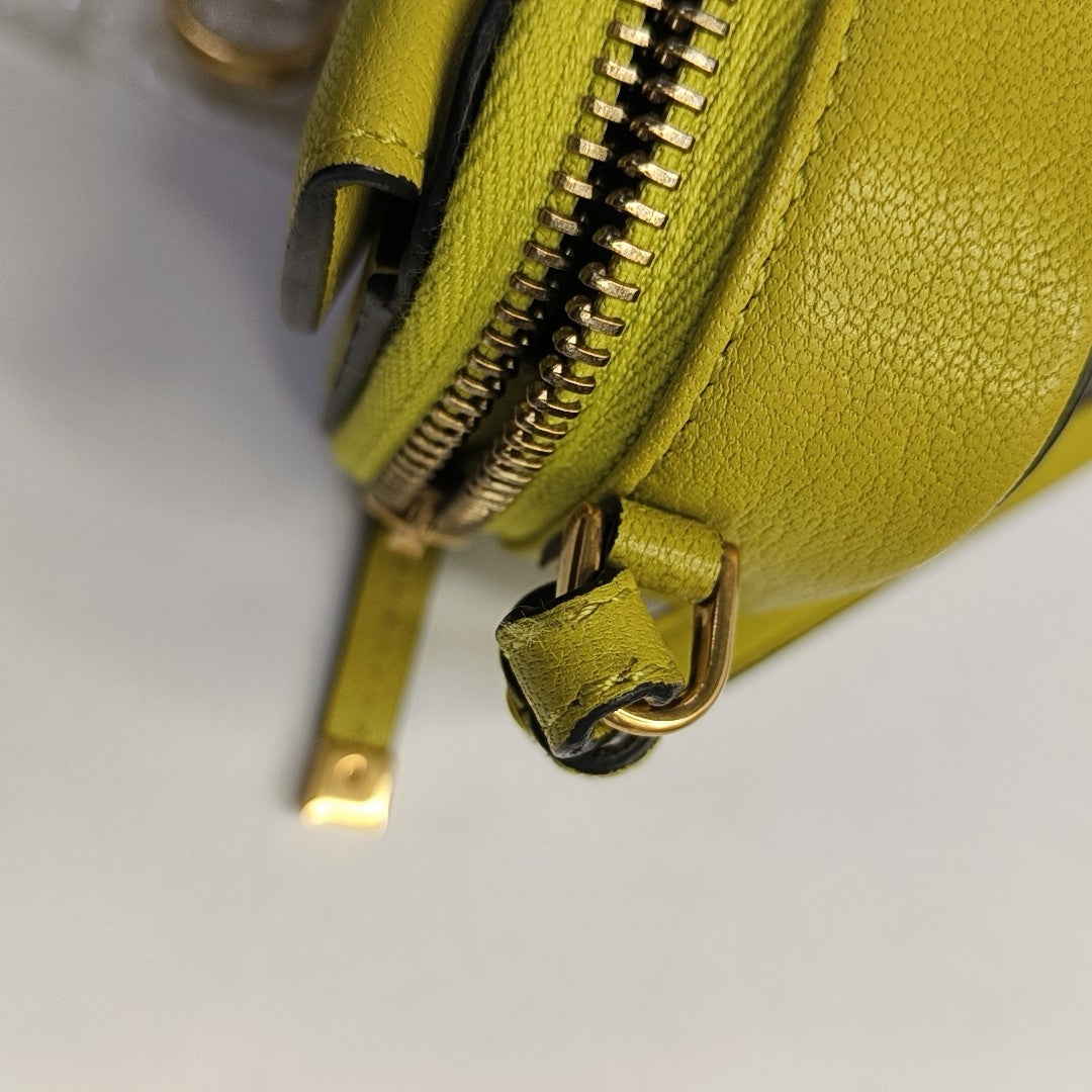 Authenticated pre-owned  Saddle Mini Lambskin Yellow - Shoulder Bag at Looply