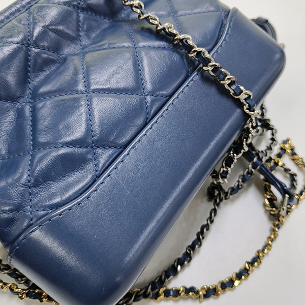 Authenticated pre-owned  Gabrielle Small Quilted Calfskin Blue - Crossbody Bag at Looply