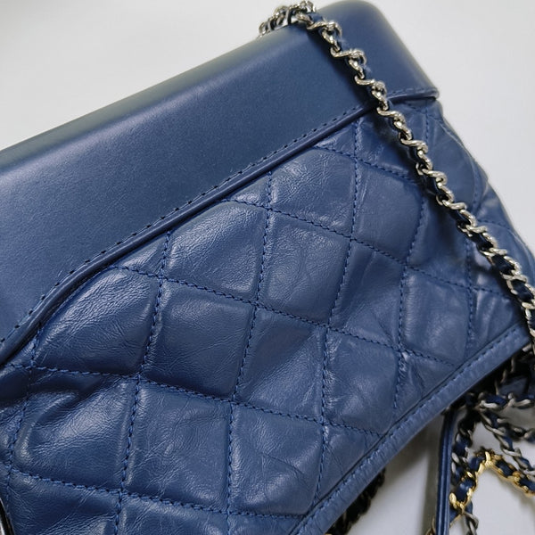 Authenticated pre-owned  Gabrielle Small Quilted Calfskin Blue - Crossbody Bag at Looply