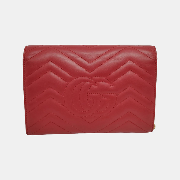 Authenticated pre-owned  GG Marmont Mini Calfskin Red - Crossbody Bag at Looply