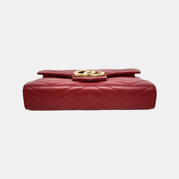 Authenticated pre-owned  GG Marmont Mini Calfskin Red - Crossbody Bag at Looply