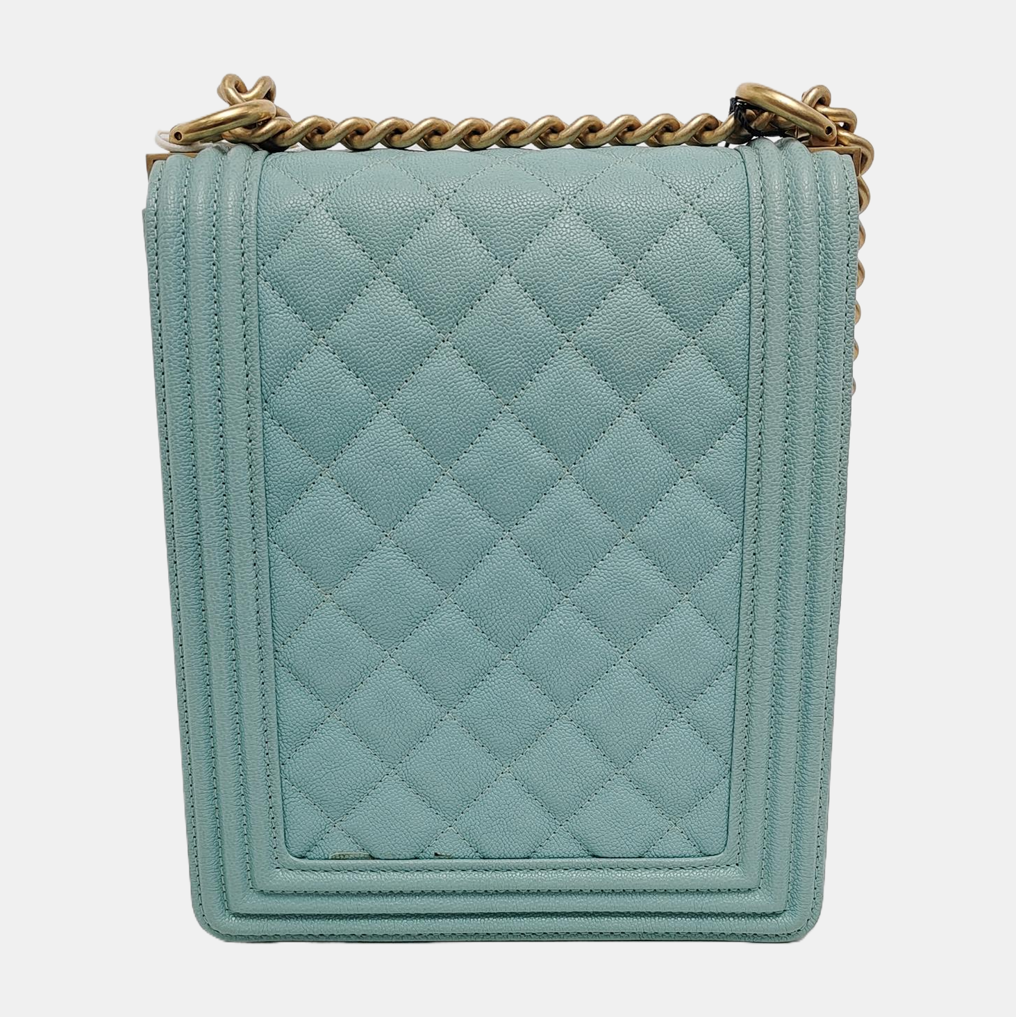 Authenticated pre-owned  Boy Chanel Quilted Grained Calfskin Blue - Crossbody Bag at Looply