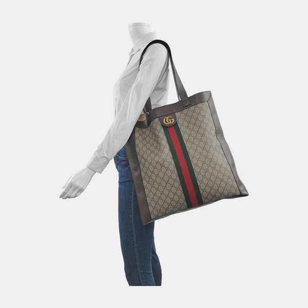 Authenticated pre-owned  Ophidia Large Monogram Coated Canvas Beige - Shoulder Bag at Looply