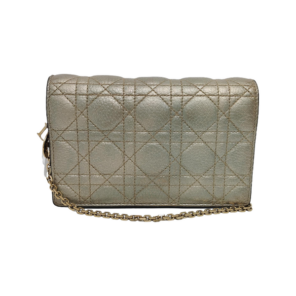 Authenticated pre-owned  Lady Dior Lambskin Silver - Crossbody Bag at Looply