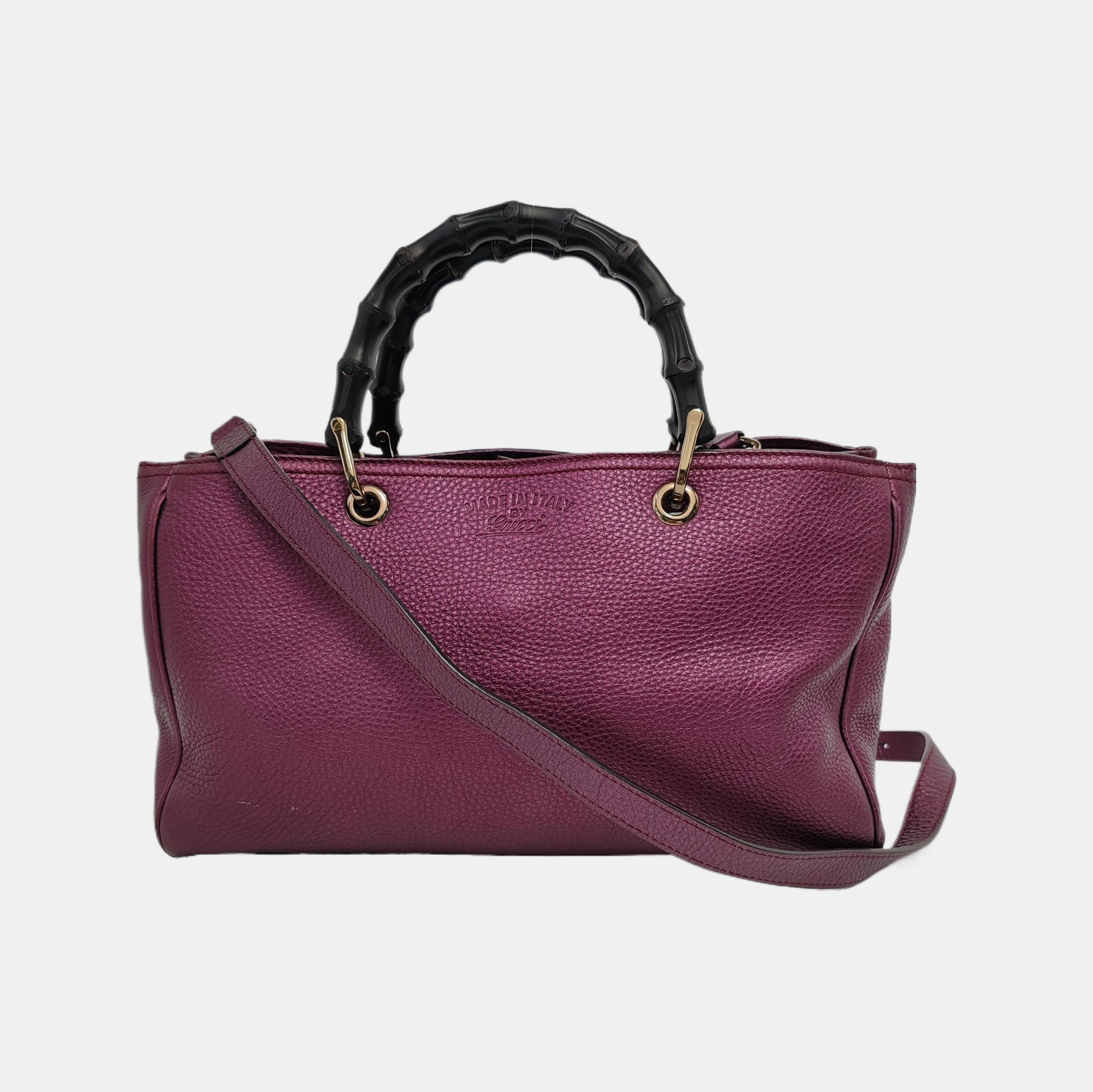 Authenticated pre-owned  Bamboo 1947 Calfskin Burgundy - Shoulder Bag at Looply