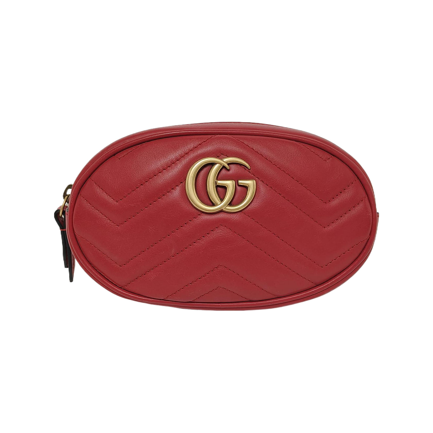 Authenticated pre-owned  GG Marmont Calfskin Red - Belt Bag at Looply