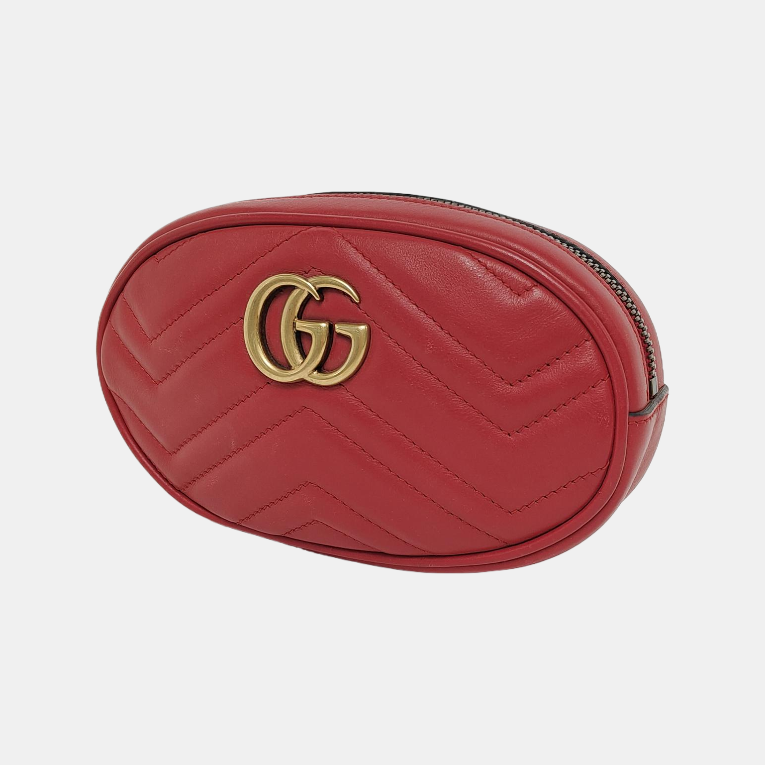 Authenticated pre-owned  GG Marmont Calfskin Red - Belt Bag at Looply