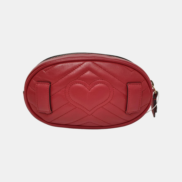 Authenticated pre-owned  GG Marmont Calfskin Red - Belt Bag at Looply