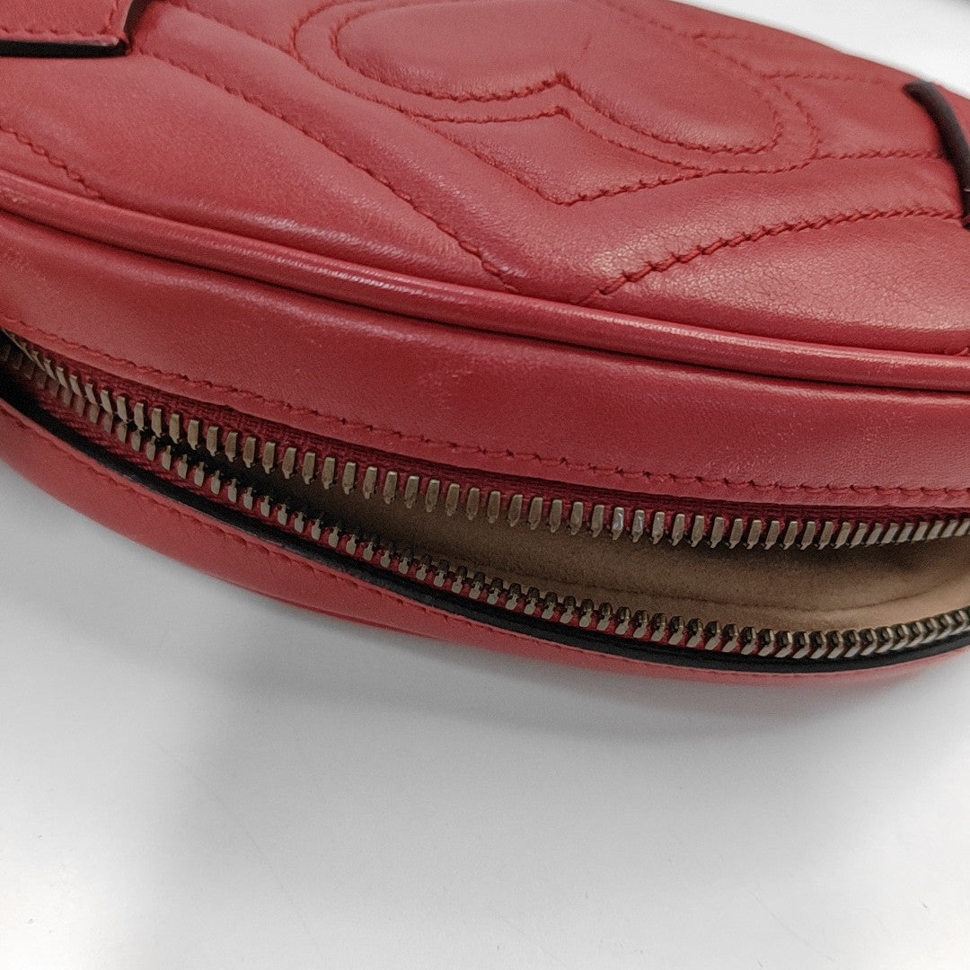 Authenticated pre-owned  GG Marmont Calfskin Red - Belt Bag at Looply