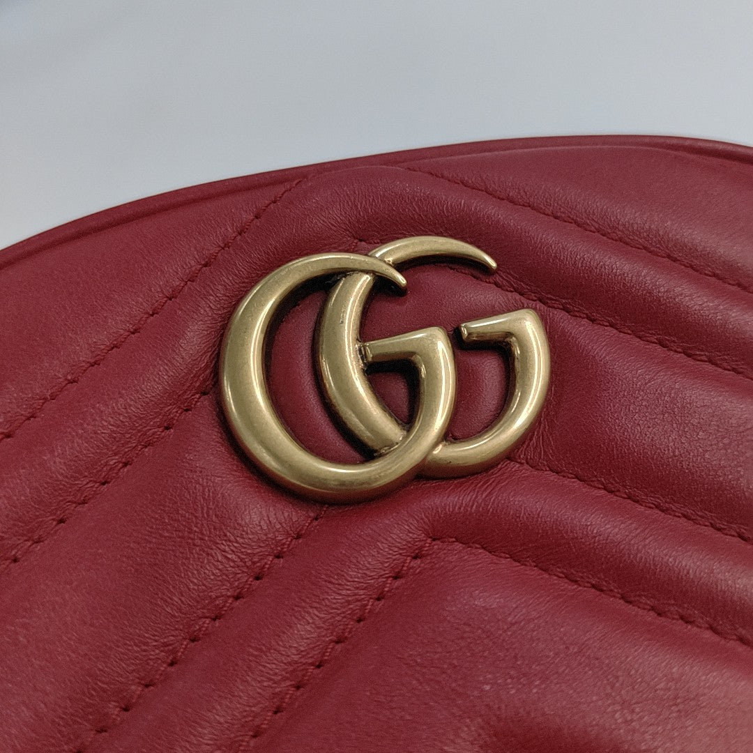 Authenticated pre-owned  GG Marmont Calfskin Red - Belt Bag at Looply