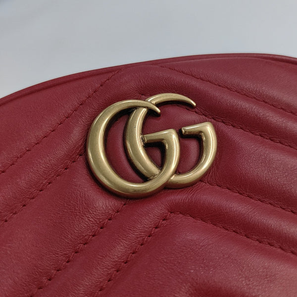 Authenticated pre-owned  GG Marmont Calfskin Red - Belt Bag at Looply