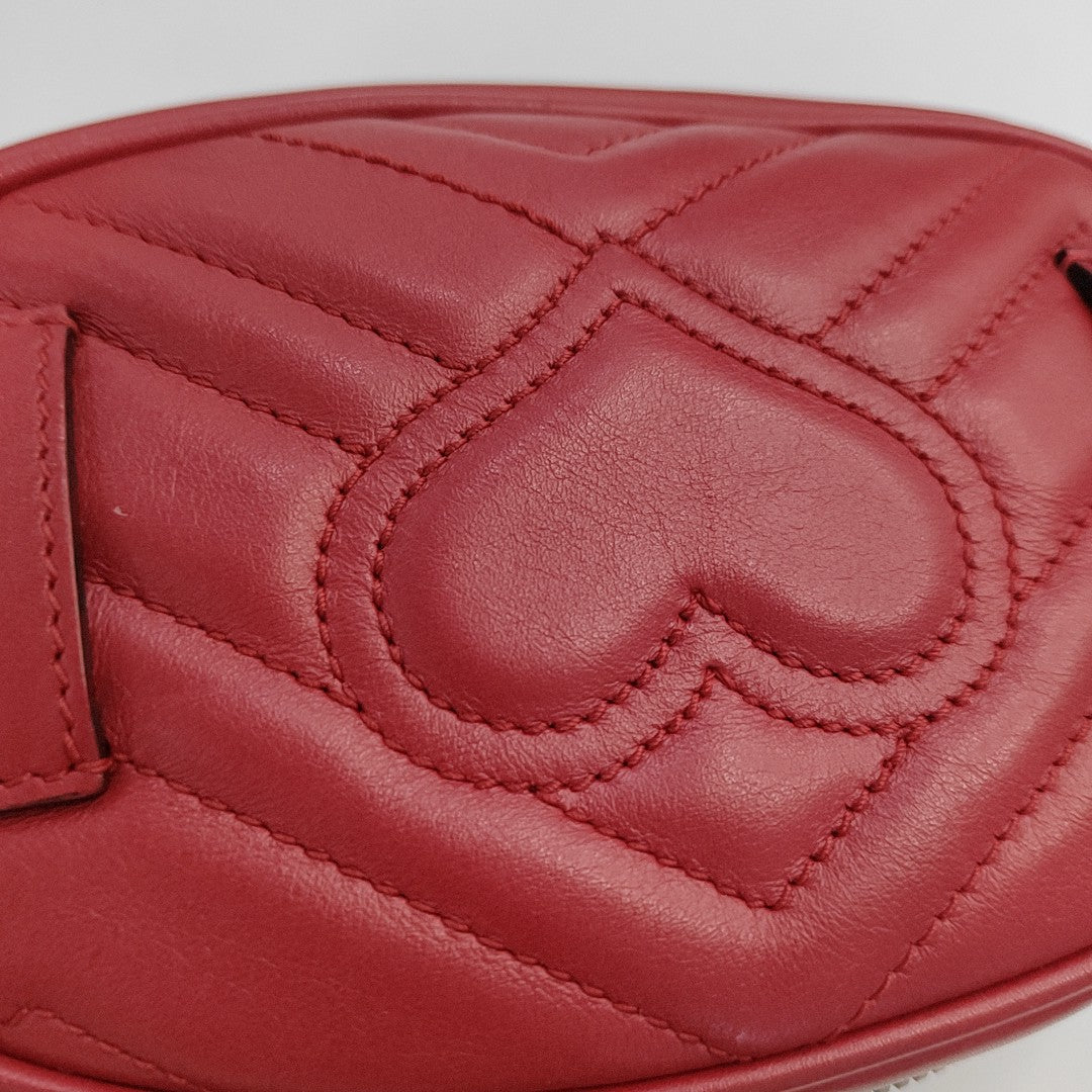 Authenticated pre-owned  GG Marmont Calfskin Red - Belt Bag at Looply