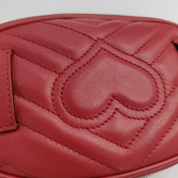 Authenticated pre-owned  GG Marmont Calfskin Red - Belt Bag at Looply