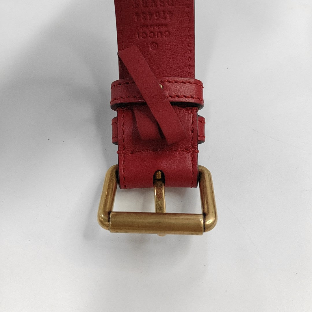 Authenticated pre-owned  GG Marmont Calfskin Red - Belt Bag at Looply