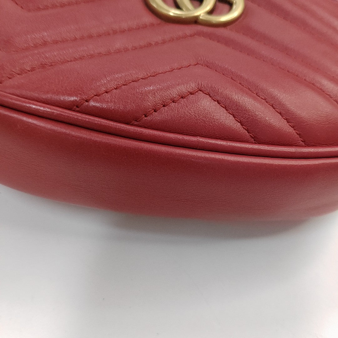 Authenticated pre-owned  GG Marmont Calfskin Red - Belt Bag at Looply