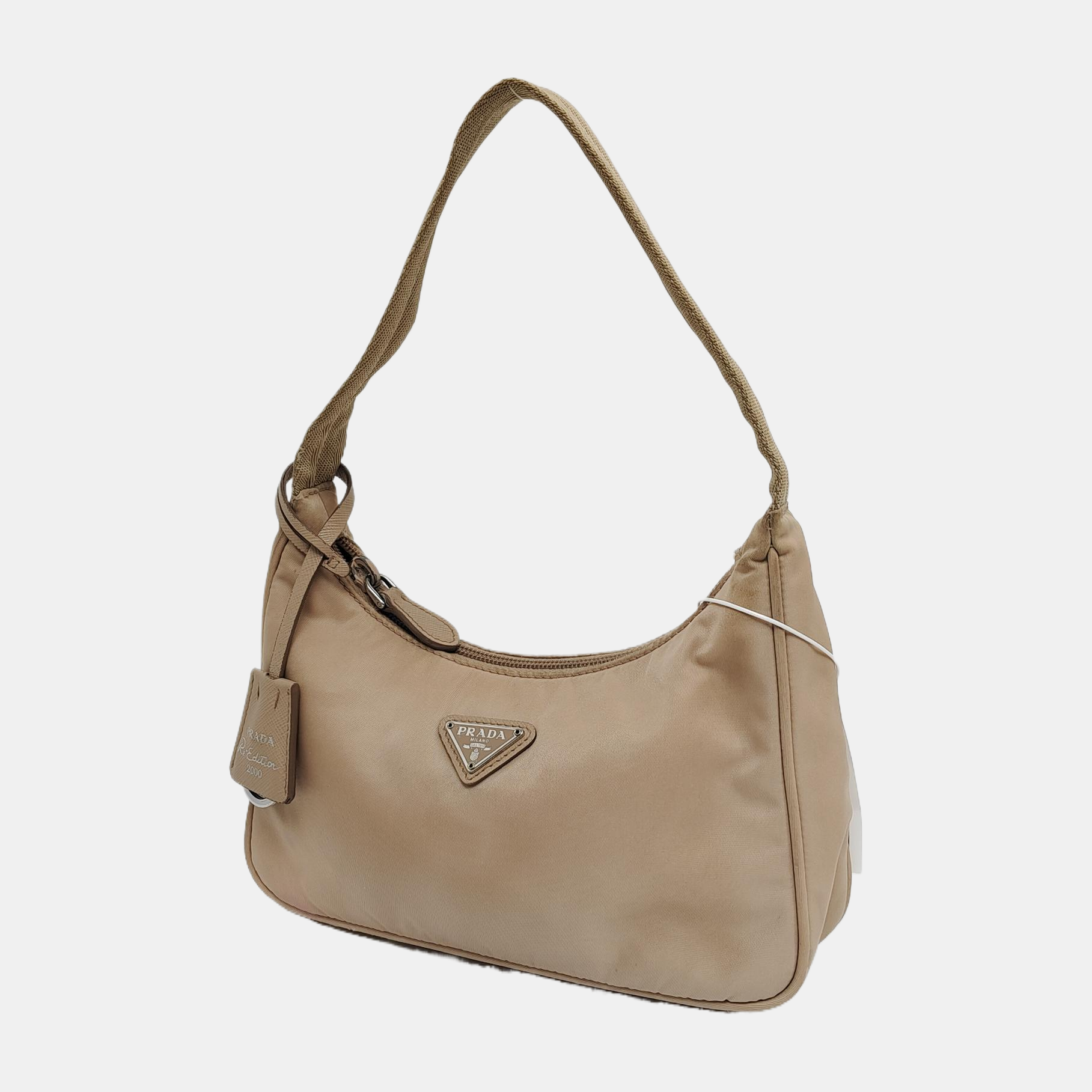 Authenticated pre-owned  Re-edition2000 Mini Nylon Beige - Top Handle Bag at Looply