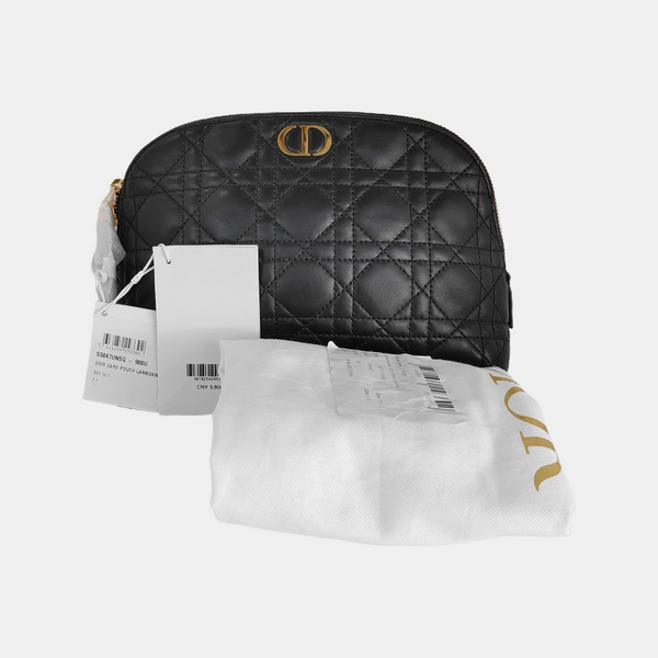 Authenticated pre-owned  Dior Caro Lambskin Black - Clutch at Looply