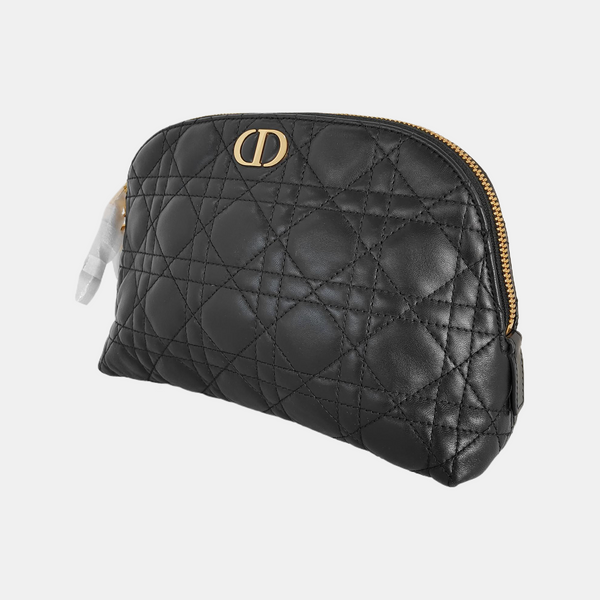 Authenticated pre-owned  Dior Caro Lambskin Black - Clutch at Looply