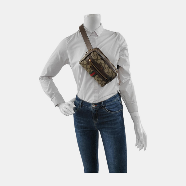 Authenticated pre-owned  Ophidia Small Monogram Coated Canvas Beige - Belt Bag at Looply
