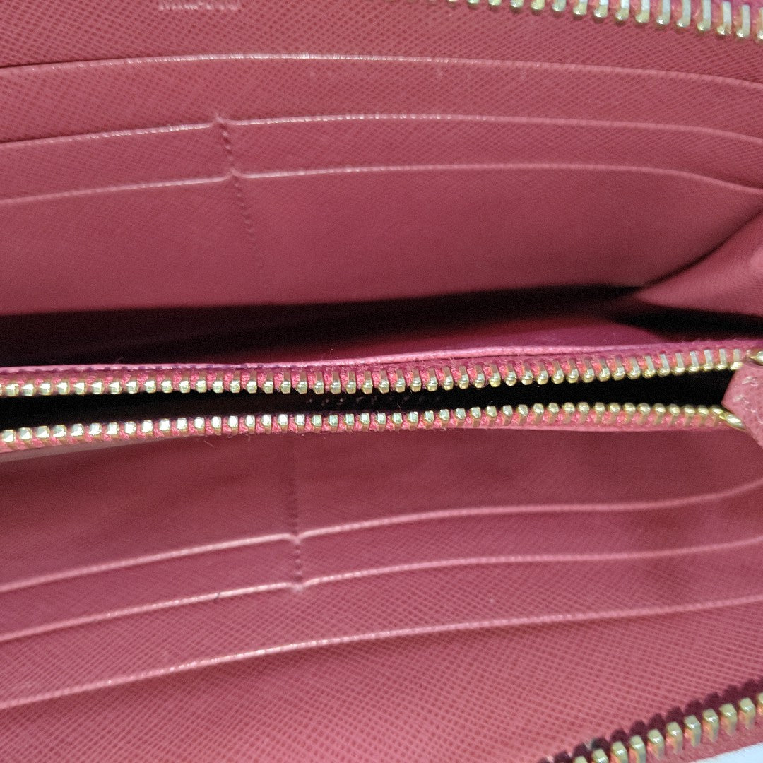 Zippy Wallet Saffiano Calfskin Red Wallet