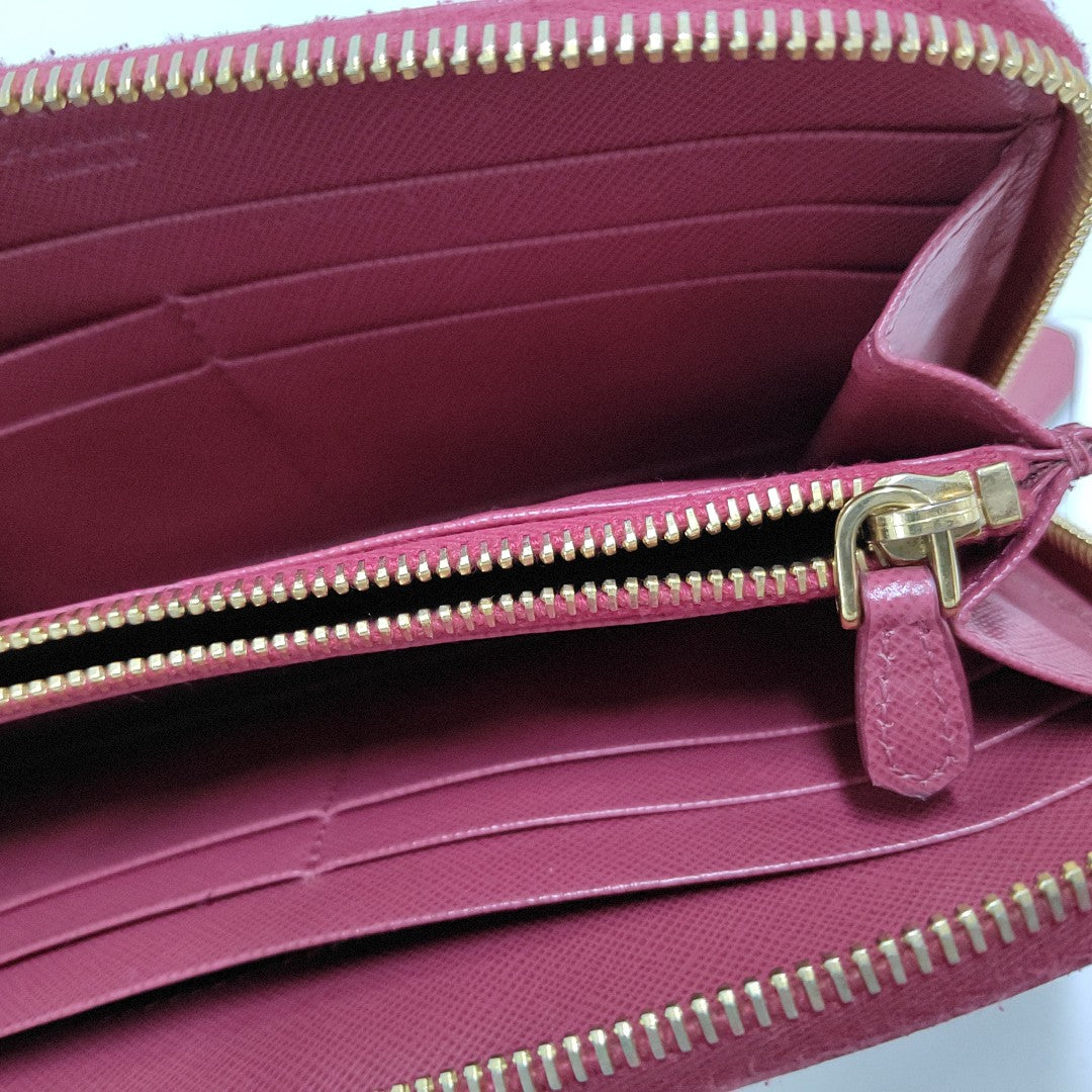 Zippy Wallet Saffiano Calfskin Red Wallet