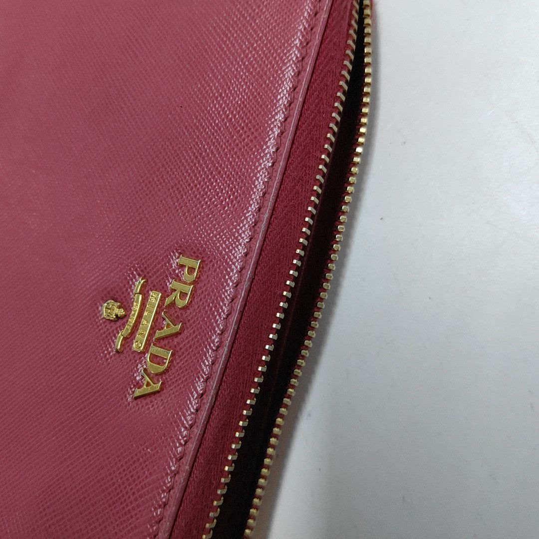 Zippy Wallet Saffiano Calfskin Red Wallet