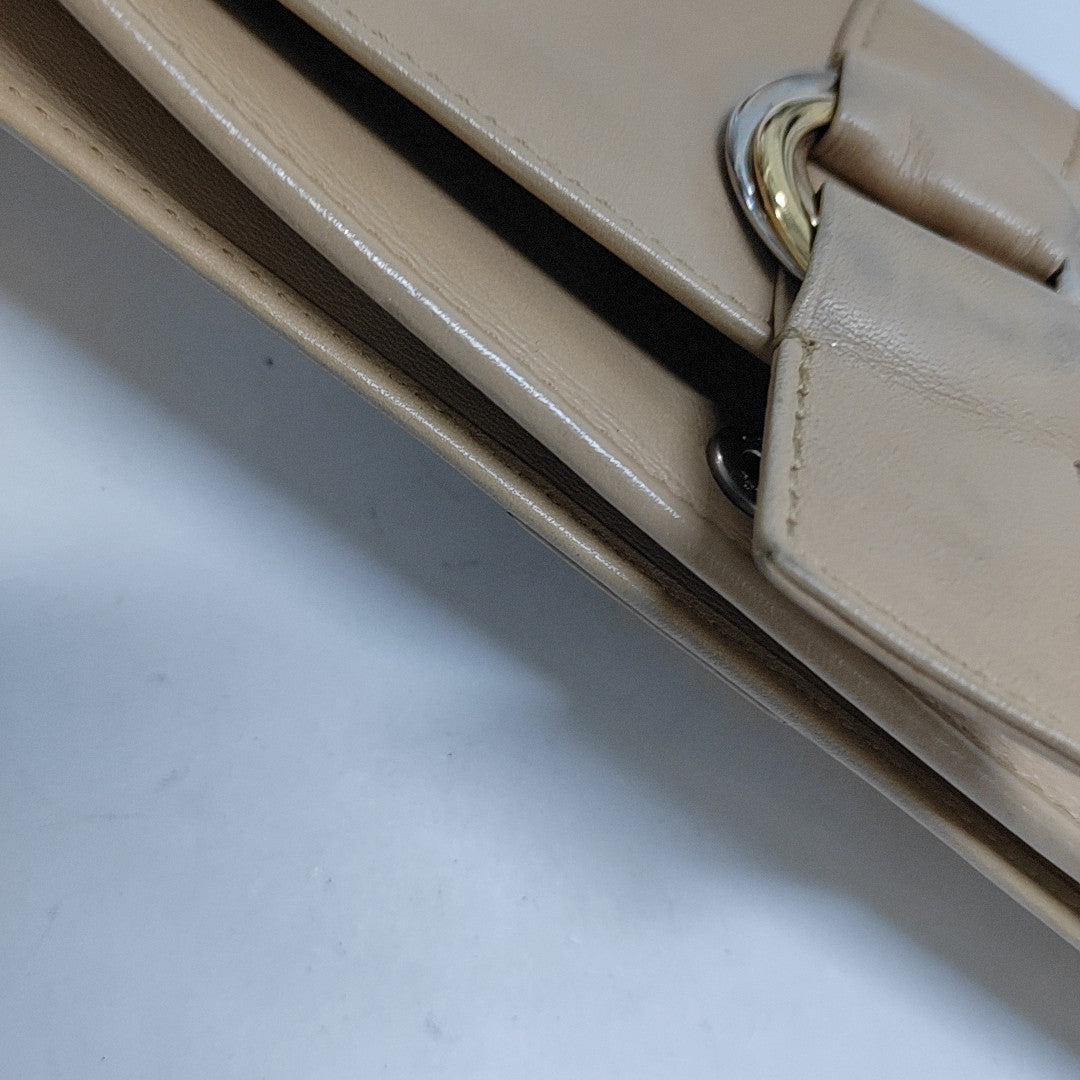 Leather Wallet Beige