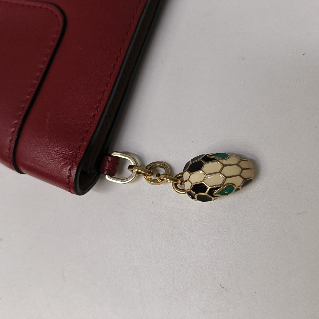 SERPENTI FOREVER Calfskin Red Card Holder