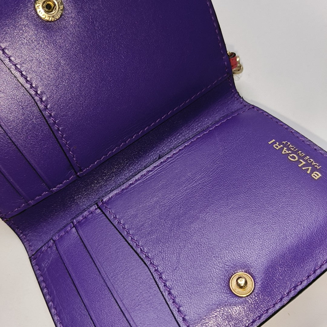 SERPENTI FOREVER Calfskin Red Card Holder