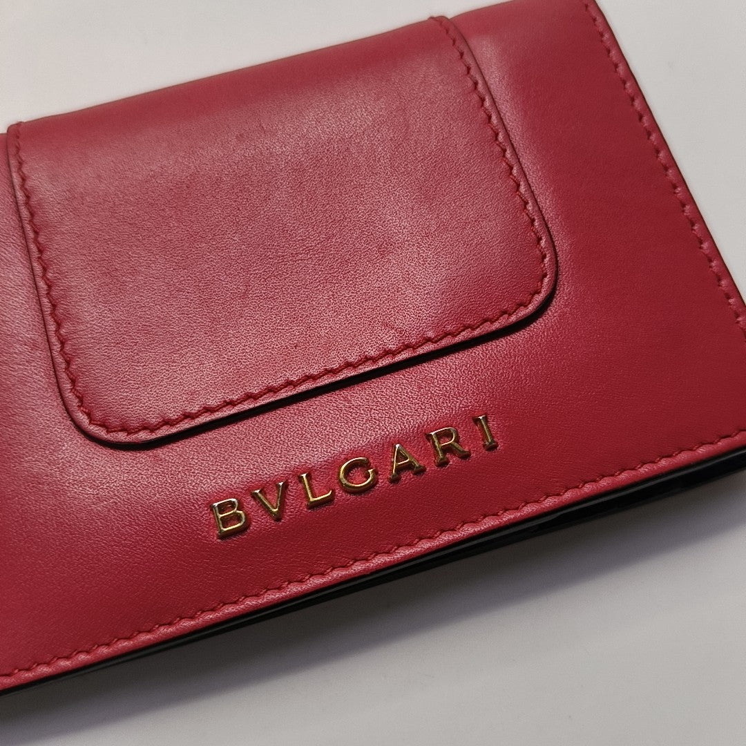 SERPENTI FOREVER Calfskin Red Card Holder