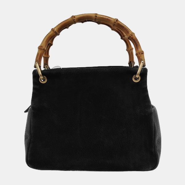 Authenticated pre-owned  Bamboo 1947 Suede Black - Top Handle Bag at Looply